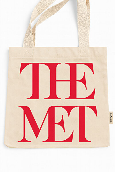 Tee&more. The Met Printed Canvas Tote Bag with Velcro and Inner Pocket