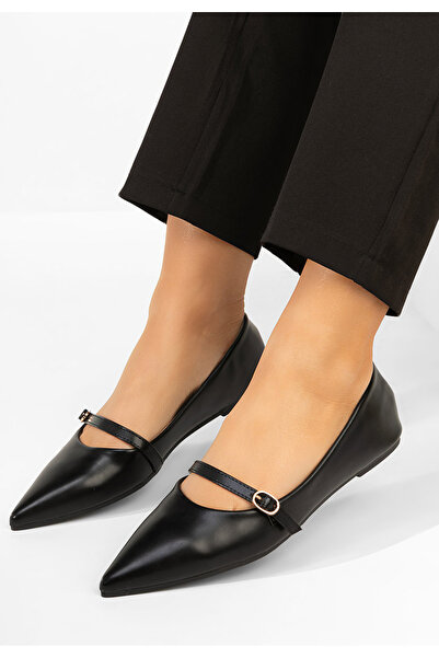 B T Shoes Izaura black pointed toe ballet flats