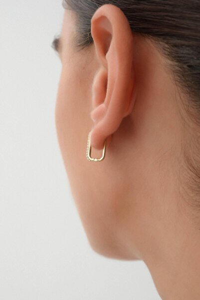 Arpaş 14 Ayar Taşlı Altın Halka Küpe