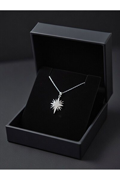 Silver KUTUP YILDIZI SÜSLEMELİ 925 GÜMÜŞ KOLYE
