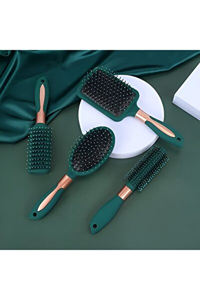 YYB مجموعة فرشاة الشعر المكونة من 4 قطع، مجموعة فرشاة ومشط للرجال والنساء، مج...