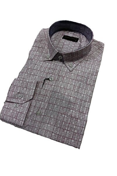 nightblack Men's Summer Shirt Textured Loose Fit Long Sleeve Oversize Men's S...