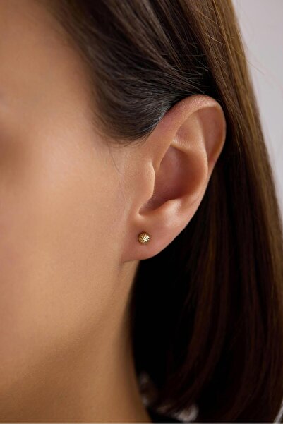 Arpaş 14 Ayar Top Altın Küpe