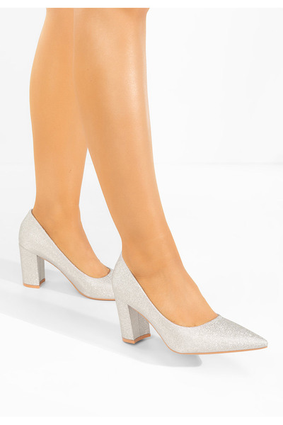 B T Shoes Sineva silver high-heeled shoes