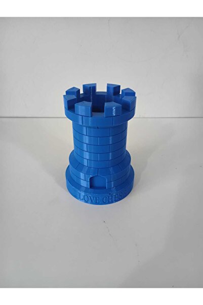 3D SATRANÇ KALE KALEMLİK (12CM & 125GR) - MAVİ