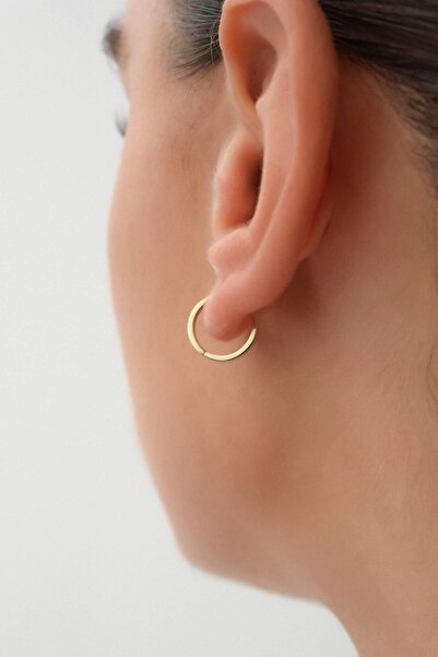 Arpaş 14 Ayar Desenli Altın Halka Küpe