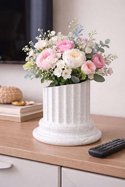 micreative3d Stone & Mermer Görünümlü Dekoratif Vazo