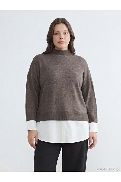 LC Waikiki Rmz Gi̇yi̇m Farkiyla Soft Touch Loose Fit Women's Sweatshirt Tunic