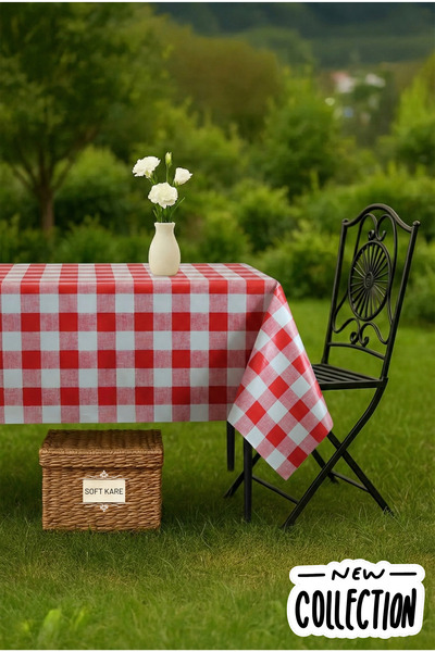 Soft Kare Pvc Fiber Tablecloth – Wipeable, Waterproof, Modern Pattern, for Ki...