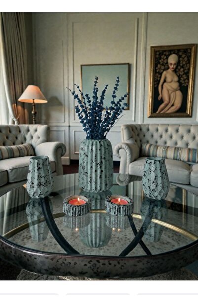 The Motellas 5 Parça Modern Dekoratif Vazo & Mumluk Seti | Büyük Boy Salon & ...
