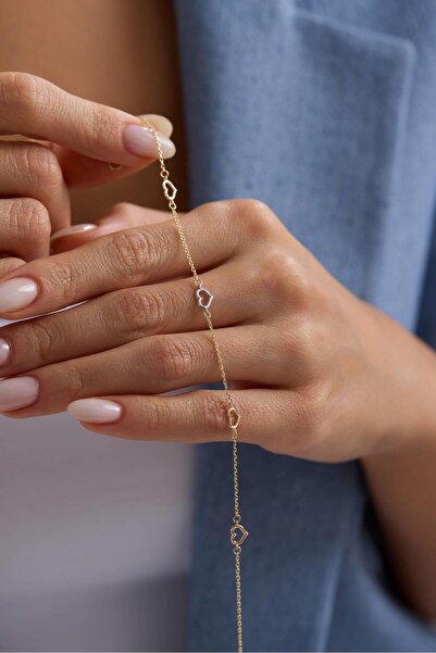 Arpaş 14 Ayar Altın Kalp Bileklik