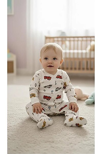 Sinem Çeyiz Nayinom 0115 snap-closure ribbed cotton romper with booties