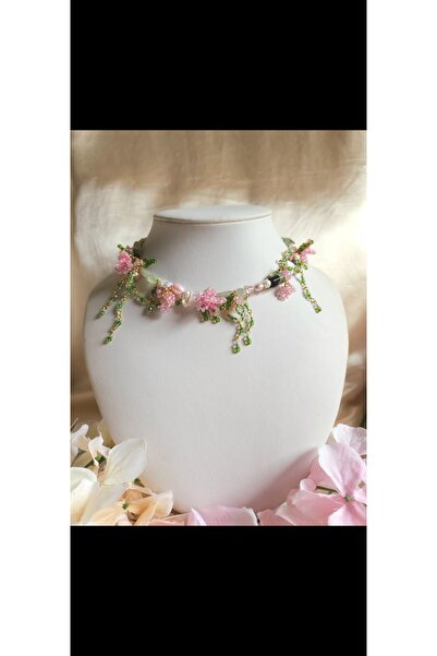 SHİNELİZE Flower gardenya özel tasarım kolye, el yapımı