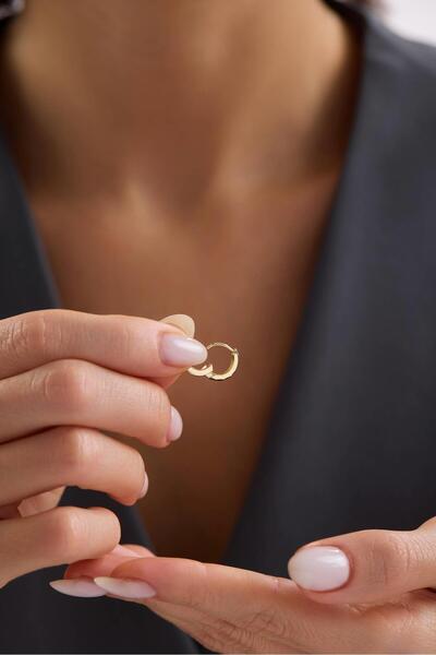 Arpaş 14 Ayar Desenli Halka Altın Küpe