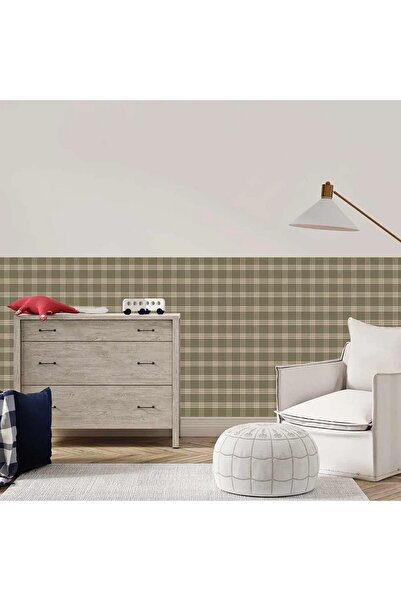 DECOMALL (Pp-48) Striped Half Wall Sticker – Self-Adhesive Wall Decoration fo...