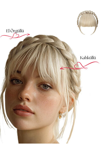 YARAT Örgülü Doğal Sarı Saç Bandı Taç Kahkül Postiş Peruk