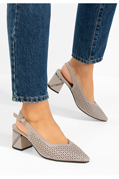 B T Shoes Fermina grey slingback shoes