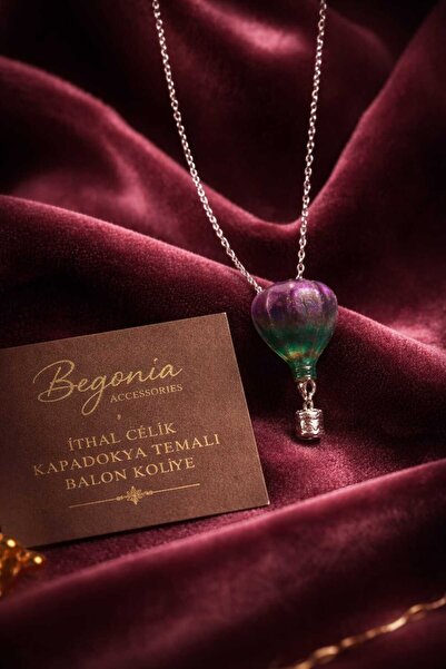 Begonia Accessories Imported Steel Pendant Chain Set with Figured Zircon Ston...