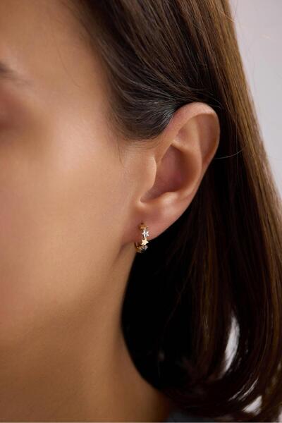 Arpaş 14 Ayar Yıldız Altın Halka Küpe