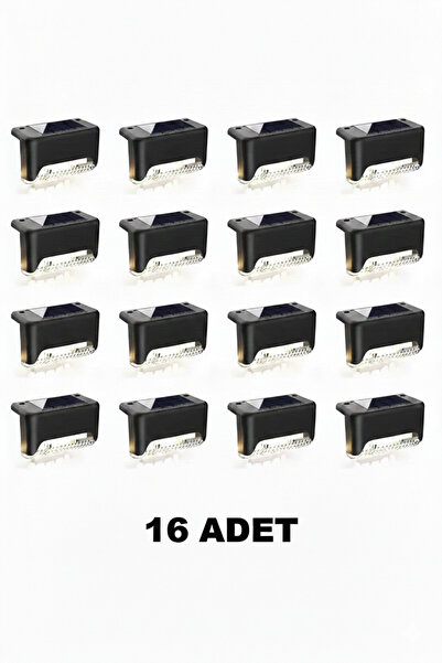 TeknoEser 16 Adet Solar Güneş Enerjili Basamak Aydınlatma Su Geçirmez Dış Mek...