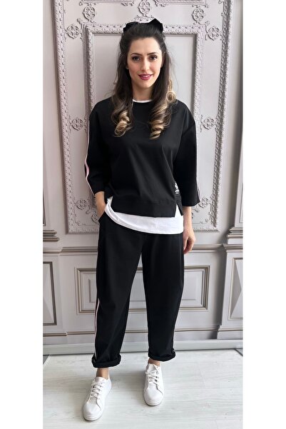 styleFlex Women's casual cotton tracksuit with side stripes