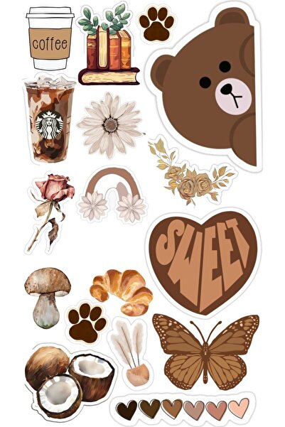 blanch Aesthetic Mini Sticker Seti – 15’lİ Ajanda Günlük Defter İçin Sticer Y...