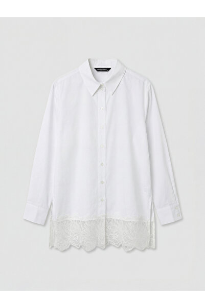 LC Waikiki قميص نسائي بتفاصيل دانتيل من إكرو من مجموعة الموسم الجديد من GÜLİS...