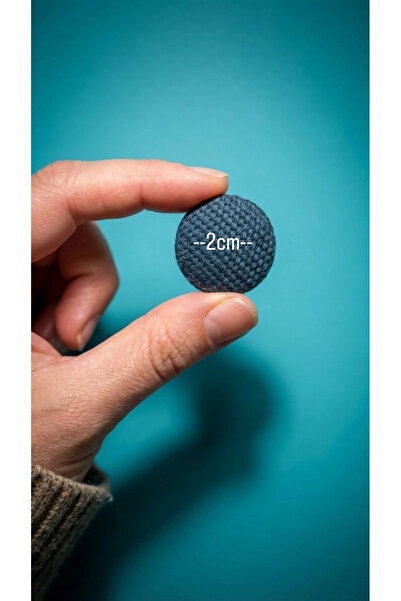 Zümrüdüanka Handmade Lacivert renk kumaş kaplamalı kancalı düğme