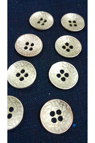 ILCARE Silver Plated Brushed Metal Button 34 Size 20 mm 6 Pieces
