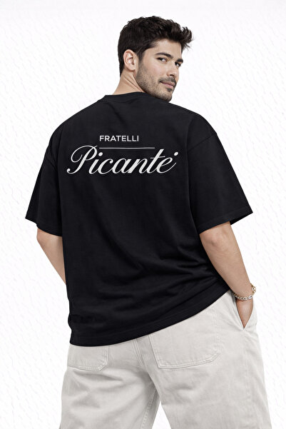 CAMBLYS تي شيرت قطني فضفاض من القماش السميك مطبوع عليه شعار UNISEX PİCANTE من...