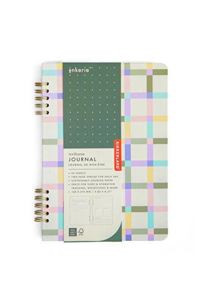 Kikkerland Inkerie Wellness Journal A5 Ring-Bound Life Diary
