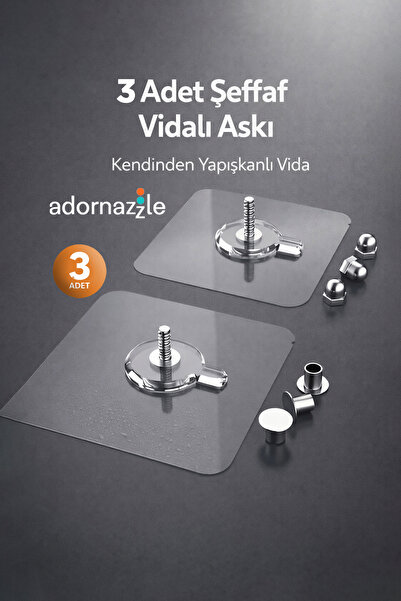 adornazzle 3 komada providnog vijčanog nosača, samolepljivi vijak, nosač za o...
