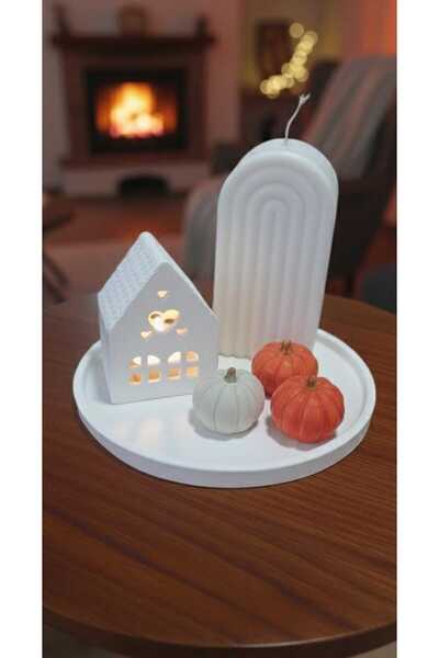 özkösekids Dekoratif Mum Tabağı Seti-Minimal Ev &Masa Üstü Mun Dekoru