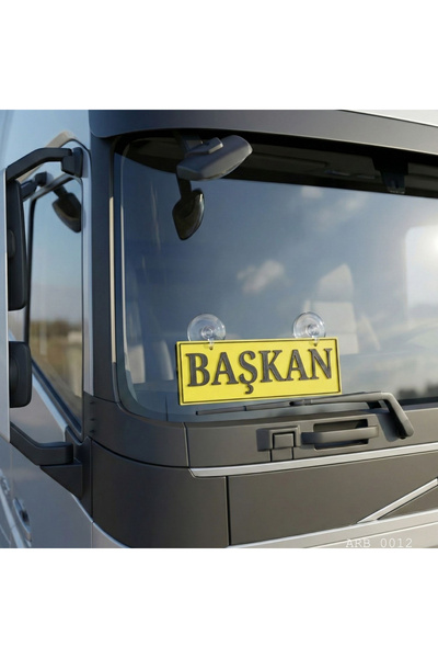 RELATOS Başkan Kamyon ve Araba Ön Cam Yazısı Vantuzlu 25cmx8cmx4mm
