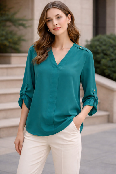 AYHAN Bluză cu decolteu în V