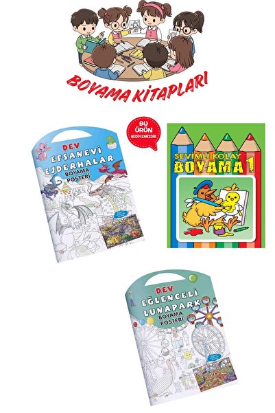 0-6 Yaş Yayınları Giant Painting Poster (Fun Dragons-Amusement Park)