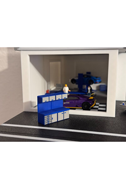 Ercinova Diorama Garaj İçin Tamirhane Dolabı Çalışma Masalı 1/64 Ölçekli