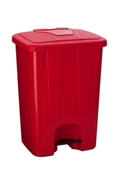 POMSTORE 85 lt Köşeli Pedallı Tekerlekli Çöp Kovası Tutma Saplı Yeşil