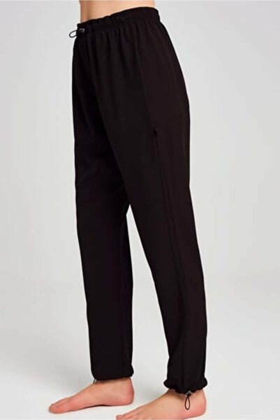 Haşema Pantaloni negri din țesătură elastică Lycra - Negru