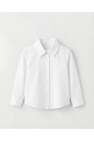 WOWMOMKIDS Girl's Stylish Long-Sleeved White Shirt 0014
