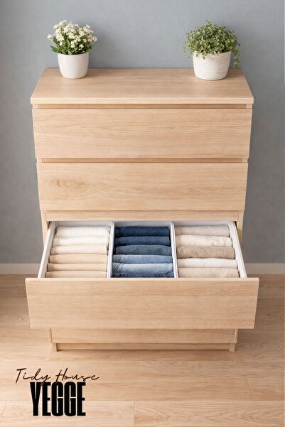 YEGGE 3 قطع من منظم الأدراج والخزائن الواسع، ومنظم الرفوف، ومنظم الجوارب والم...