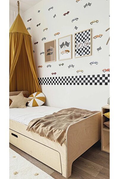 DECOMALL ( PP-51 ) Bebek & Çocuk Odası Dama Bordür Kendinden Yapışkanlı Duvar...