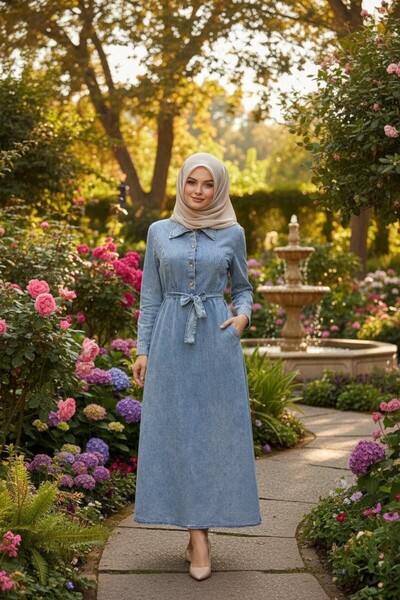 MODA Tesettür Denim Elbise