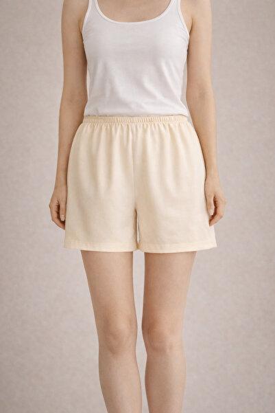 ULKER AYDIN %100 Pamuk Vual Şort Astarı Terletmez Beli Lastikli İçlik Jupon K...