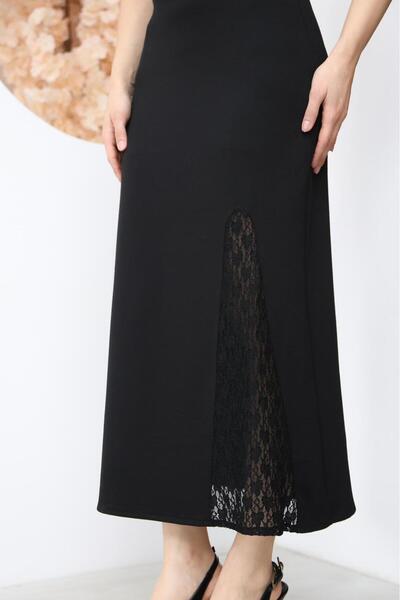 sportiness Lace Detailed Modal Fabric Skirt