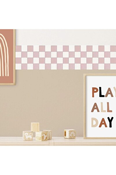 DECOMALL (PP-51) ملصق حائط ذاتي اللصق لغرفة الأطفال والرضع بتصميم مربعات مع أ...