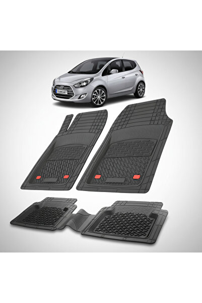 TEAMCAR Πατάκια δαπέδου Hyundai ix20 2010-2015 με λαστιχένιο δίσκο - Μαύρο