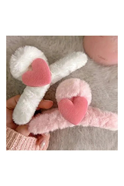 Accessories Hei Pink White 2-Piece Heart Plush Daily Use Women's Buckle