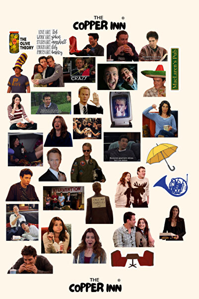 The Copper Inn 35 Adet How I Met Your Mother Dizi Karakterleri Sticker seti S...
