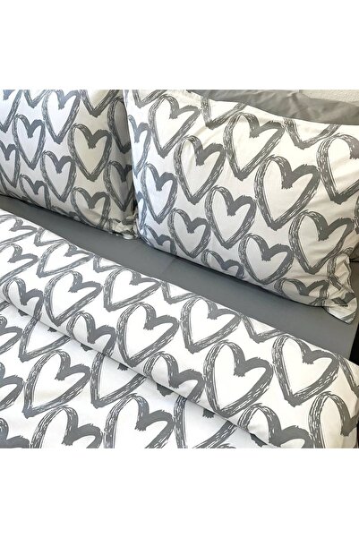 OEM Ranforce cotton bed linen - grey hearts